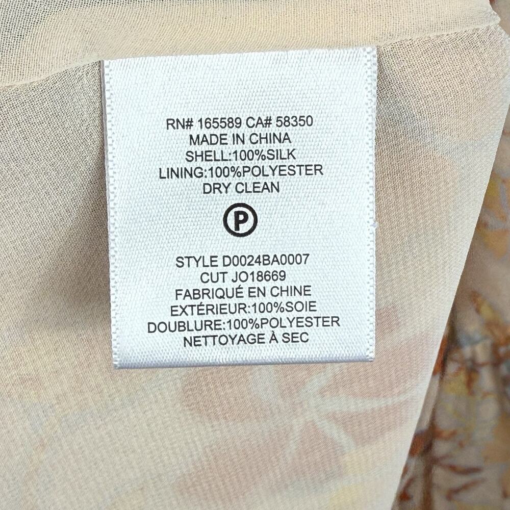 Joie Maeve B Silk Maxi Dress Apricot‎ Buff Orange Size 14 Nipped Waist Cutouts - Picture 9 of 12